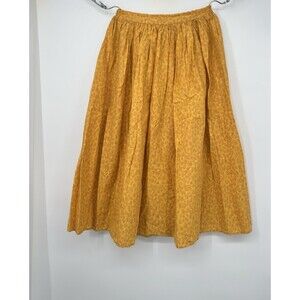 Vintage White Elegance Maxi Skirt Women Mustard XS   A-Line Coquette cotton